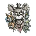 five nights at freddys characters tattoo design idea
