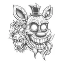 five nights at freddys characters tattoo design idea