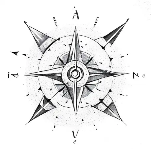 arrow with compass tattoo design idea