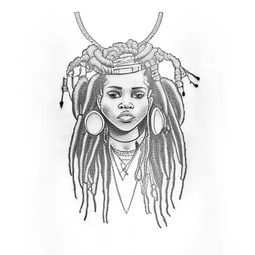  my 4 friends, one has dreadlocks and i have dreadlocks, dancing infront of a soundsystem, clean lines tattoo design idea