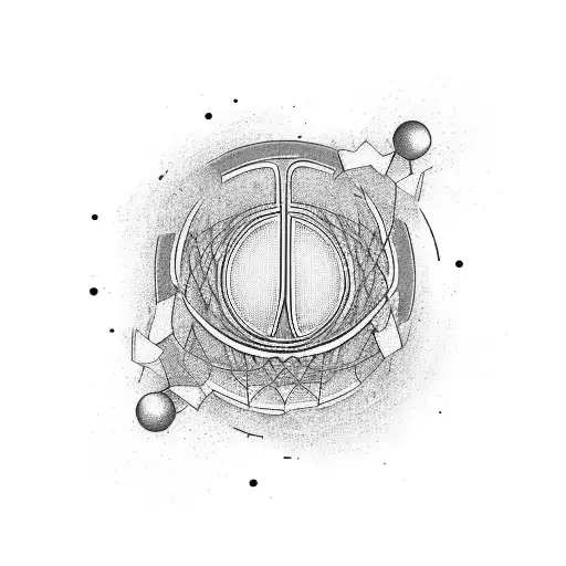 An abstract design combining elements of peace, music, and basketball, with subtle references to the client's favorite things tattoo design idea