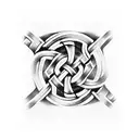 viking knot full arm sleeve tribal tattoo design idea
