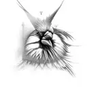 gray cardinal black and white hyperreal  tattoo design idea