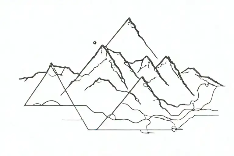 Mountain Range with GPS Coordinates tattoo design idea