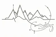 Mountain Range with GPS Coordinates tattoo design idea