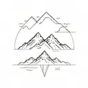 Simple Mountain Range Outiline with GPS Coordinates below it tattoo design idea