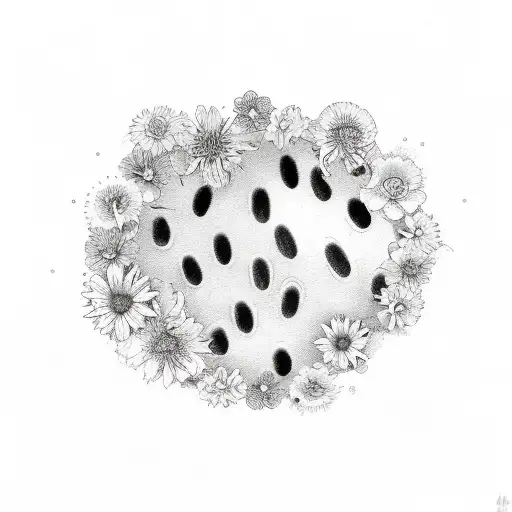 paw print with flowers  tattoo design idea
