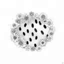 paw print with flowers  tattoo design idea