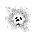 paw print with flowers  tattoo design idea