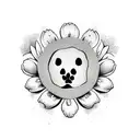 paw print with flowers  tattoo design idea