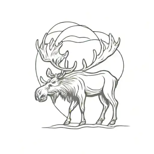 moose standing tattoo design idea