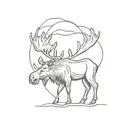 moose standing tattoo design idea