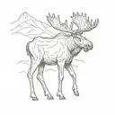 moose standing tattoo design idea