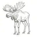 moose standing tattoo design idea