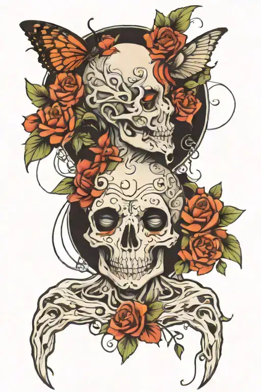 soul leaving the body tattoo design idea