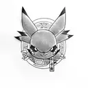 pikachu batman tattoo design idea