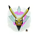 pikachu batman tattoo design idea