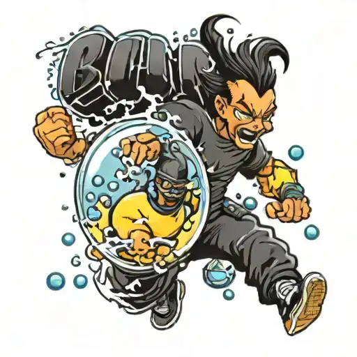 Title: Bubble Run T-Shirt Design  Objective: Create an engaging T-shirt design for "Bubble Run".  Design Requirements:   tattoo design idea