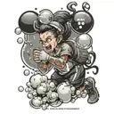 Title: Bubble Run T-Shirt Design  Objective: Create an engaging T-shirt design for "Bubble Run".  Design Requirements:   tattoo design idea