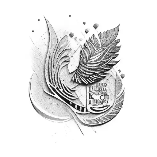 wild turkey feather with the words The King written in it  tattoo design idea