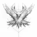 Eagle with wings  tattoo design idea