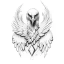 Eagle with wings  tattoo design idea