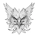 detailed eagle with wings  tattoo design idea