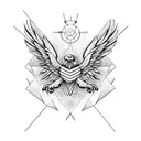 detailed eagle with wings  tattoo design idea