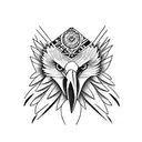 detailed eagle with wings  tattoo design idea