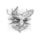 detailed eagle with wings  tattoo design idea