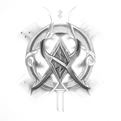 serch bythol symbol with name Quinn tattoo design idea