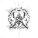 serch bythol symbol with name Quinn tattoo design idea