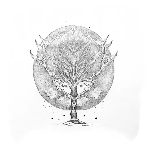 White tree of gondor tattoo design idea