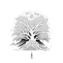 White tree of gondor tattoo design idea
