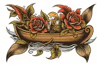 row boat tattoo design idea