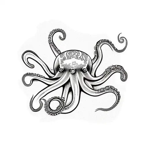 octopus seaweed tattoo design idea