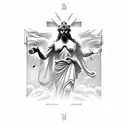 the statue of god from solo leveling tattoo design idea