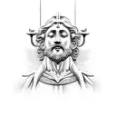 the statue of god from solo leveling tattoo design idea