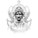 the statue of god from solo leveling tattoo design idea