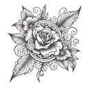 trips and violet flower tattoo design idea