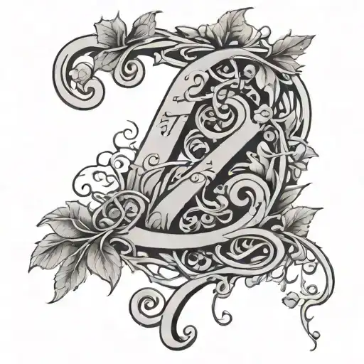 the number 7 and the word Seeker surrounded by vines  tattoo design idea