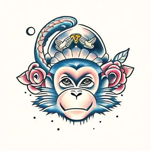 monkey tattoo Stock Vector | Adobe Stock
