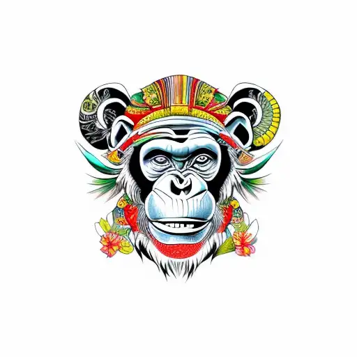 chimpanzee tattoo design idea