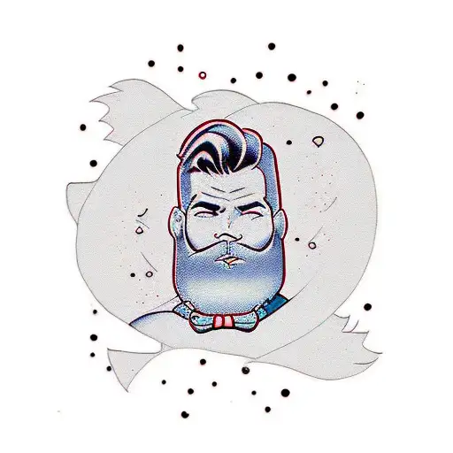 short beard man superhero dad tattoo design idea