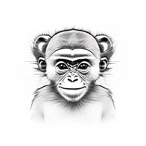 cute girl monkey  tattoo design idea