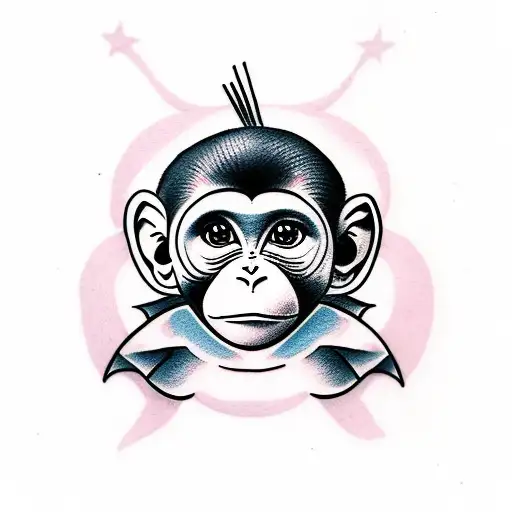 cute cartoon monkey tattoos
