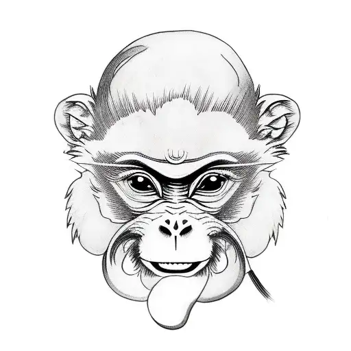 cute girl monkey  tattoo design idea