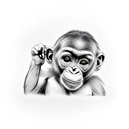 baby girl chimpanzee tattoo design idea