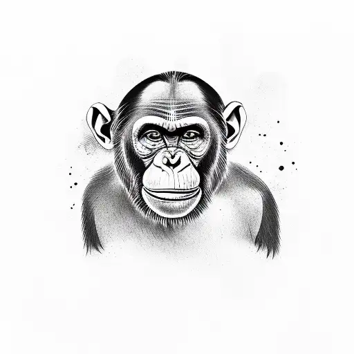 girl chimpanzee tattoo design idea