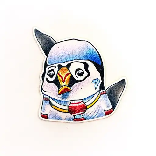 adhd penguin tattoo design idea